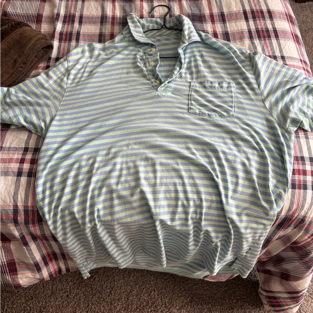 Vintage Peter millar striped golf polo
